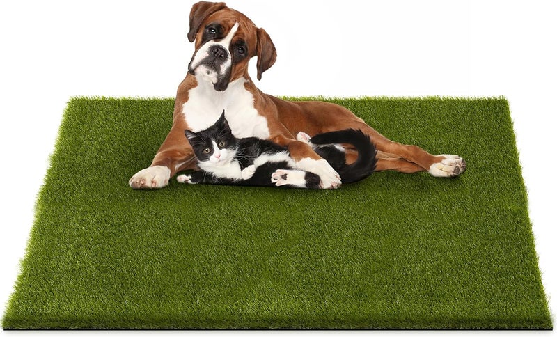 CooRug Fake Grass, 39 x 31 Inches Artificial Grass for Dogs, Realistic Turf for Indoor Outdoor Door Mat Balcony Patio Lawn Decoration - Image 1